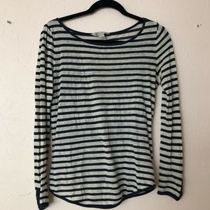 Banana Republic Blue and beige striped long sleeve